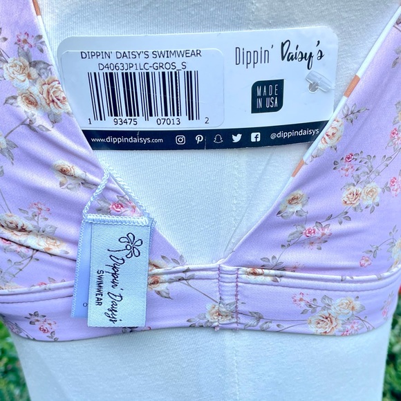 Dippin’ Daisy’s 2 Piece Bikini Pink Floral and Tan Both Pieces Size Small - Picture 16 of 16